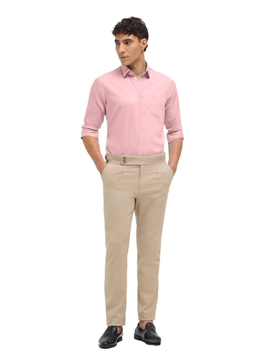 Light Peach Solid Formal Shirt