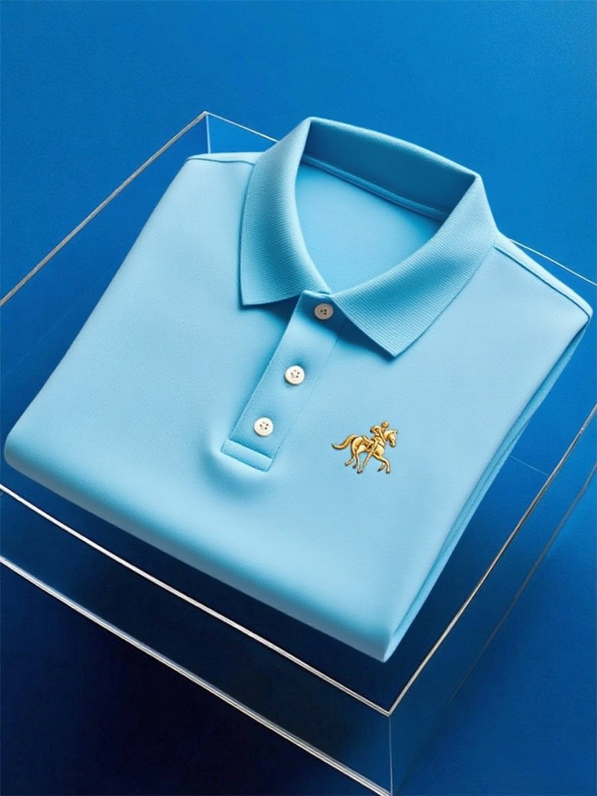 Men's Business Casual Button Short Sleeve Polo Shirt