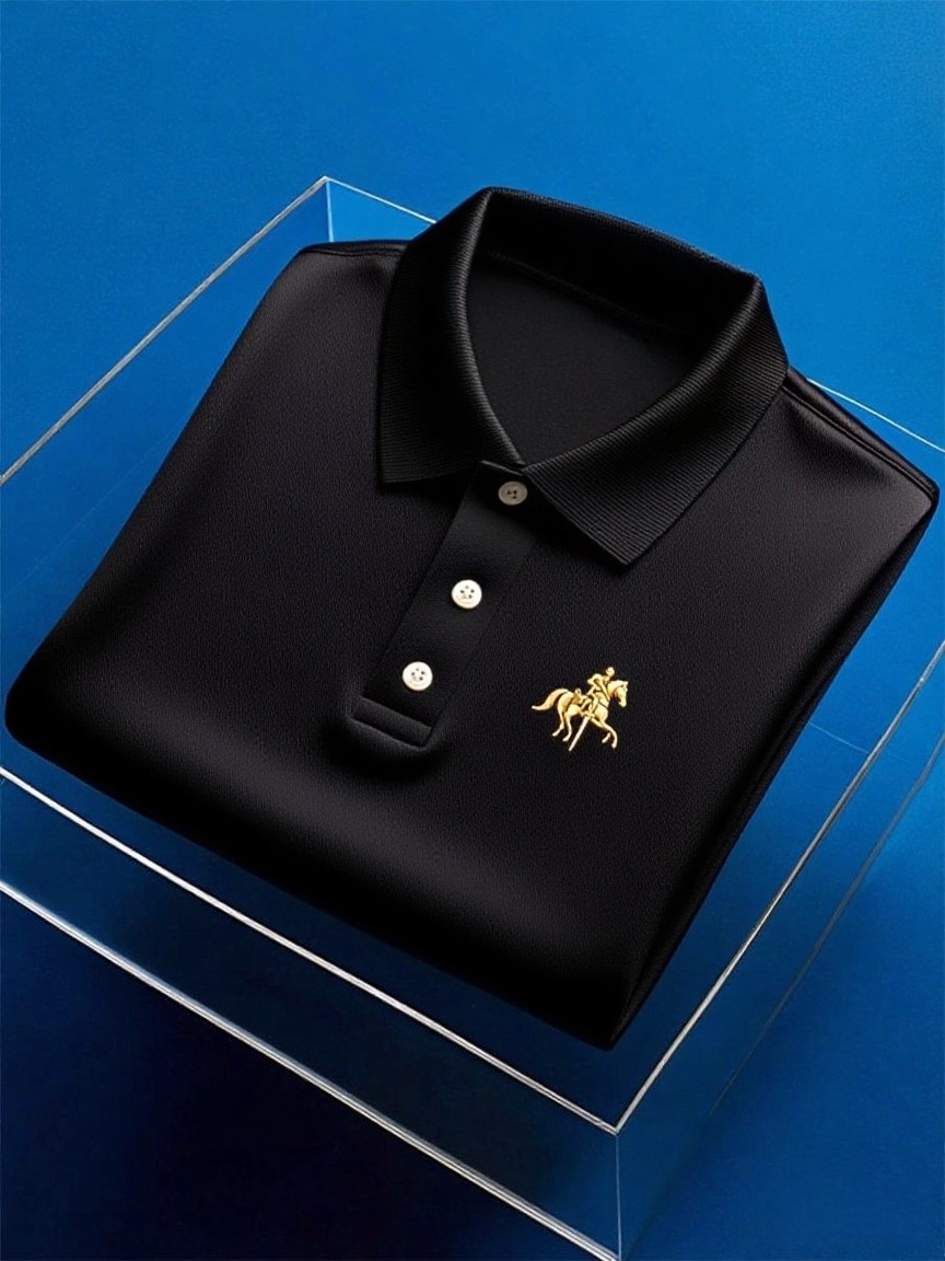 Men's Business Casual Button Short Sleeve Polo Shirt