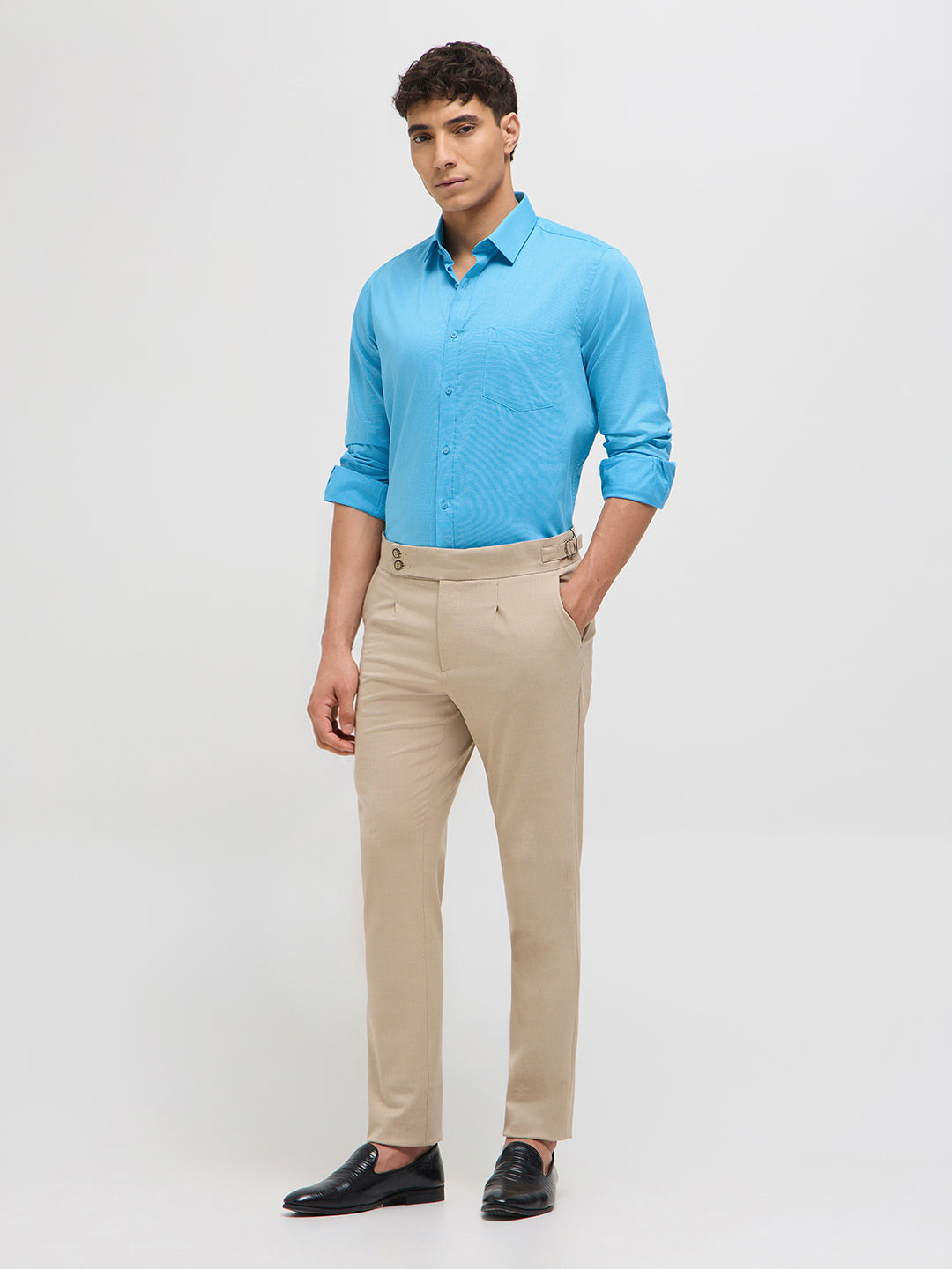 Sky Blue Solid Formal Shirt