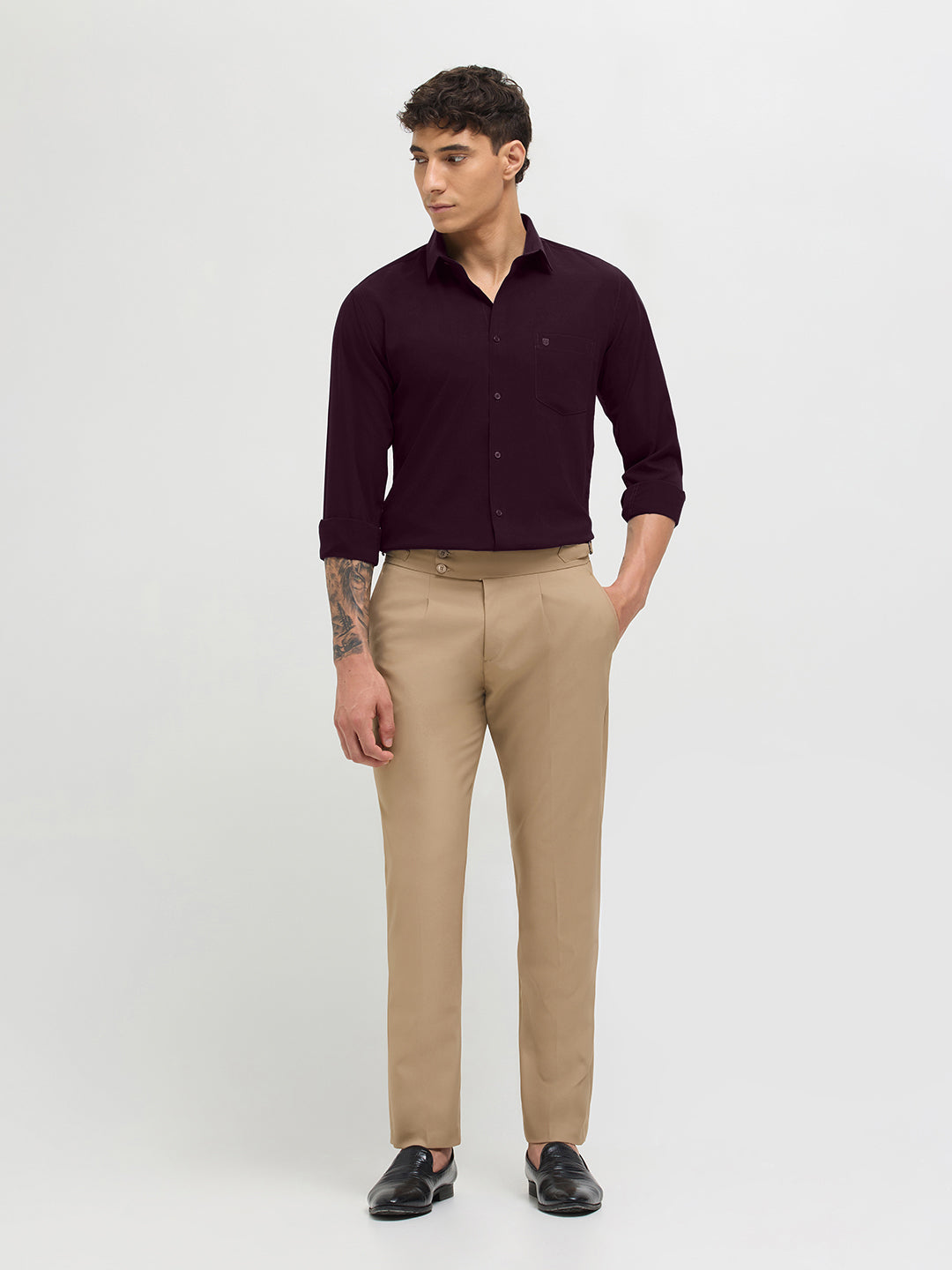 Dark Wine Solid Formal Shirt