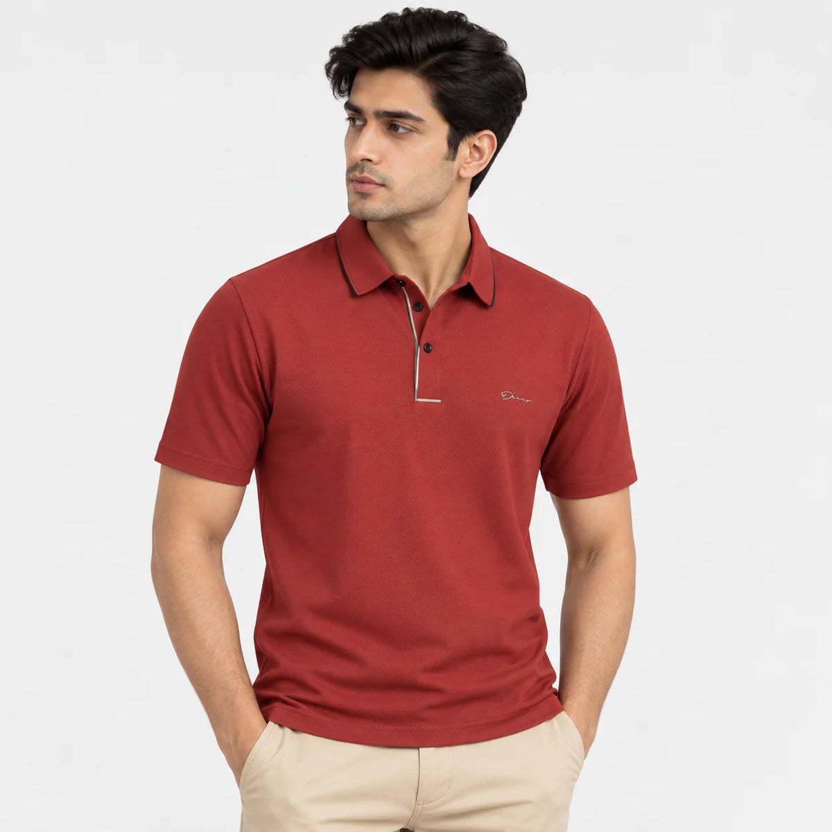 Men's Solid Maroon Half Sleeve Polo T-Shirt