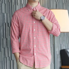 Men's Red & White Checked Full Sleeve Casual Shirt
