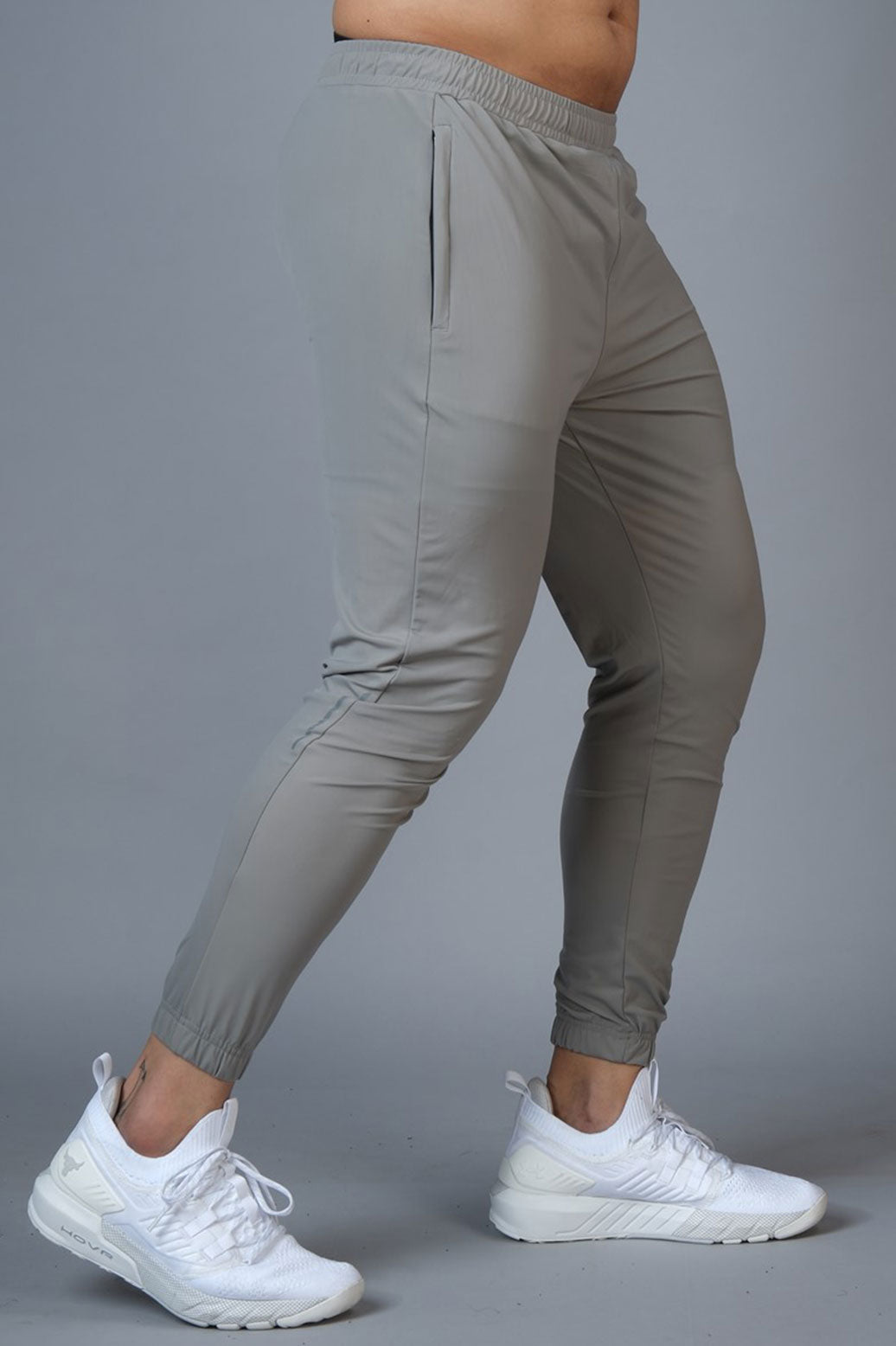 Identity Nylon Joggers Light Grey