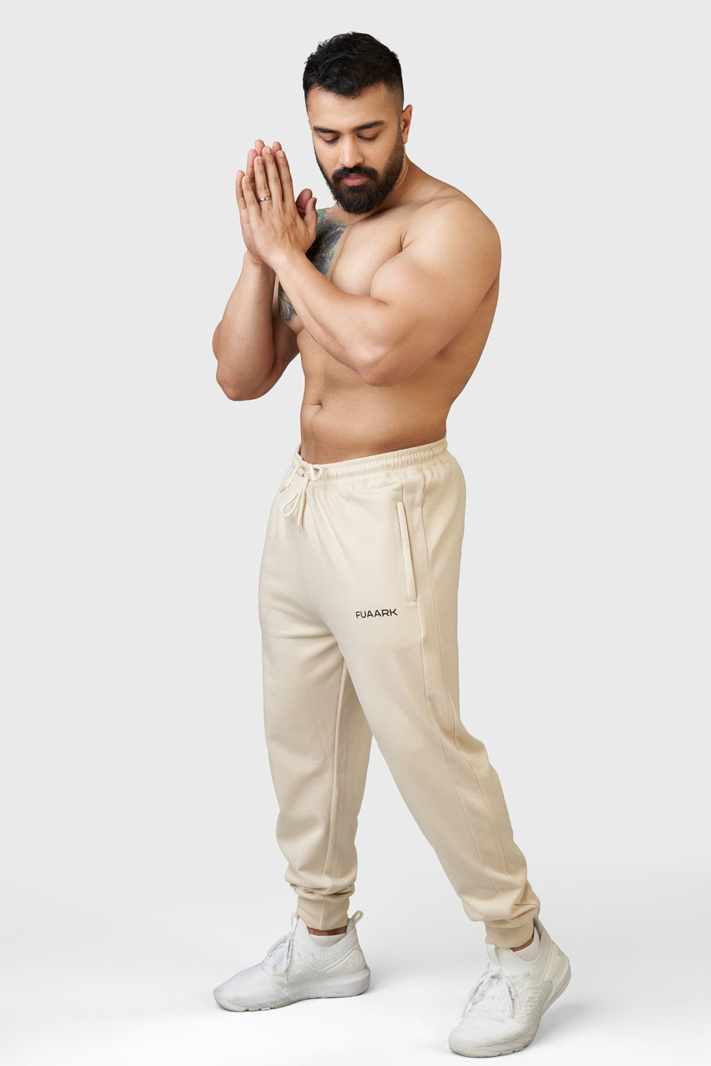Signature Oversized Joggers Beige