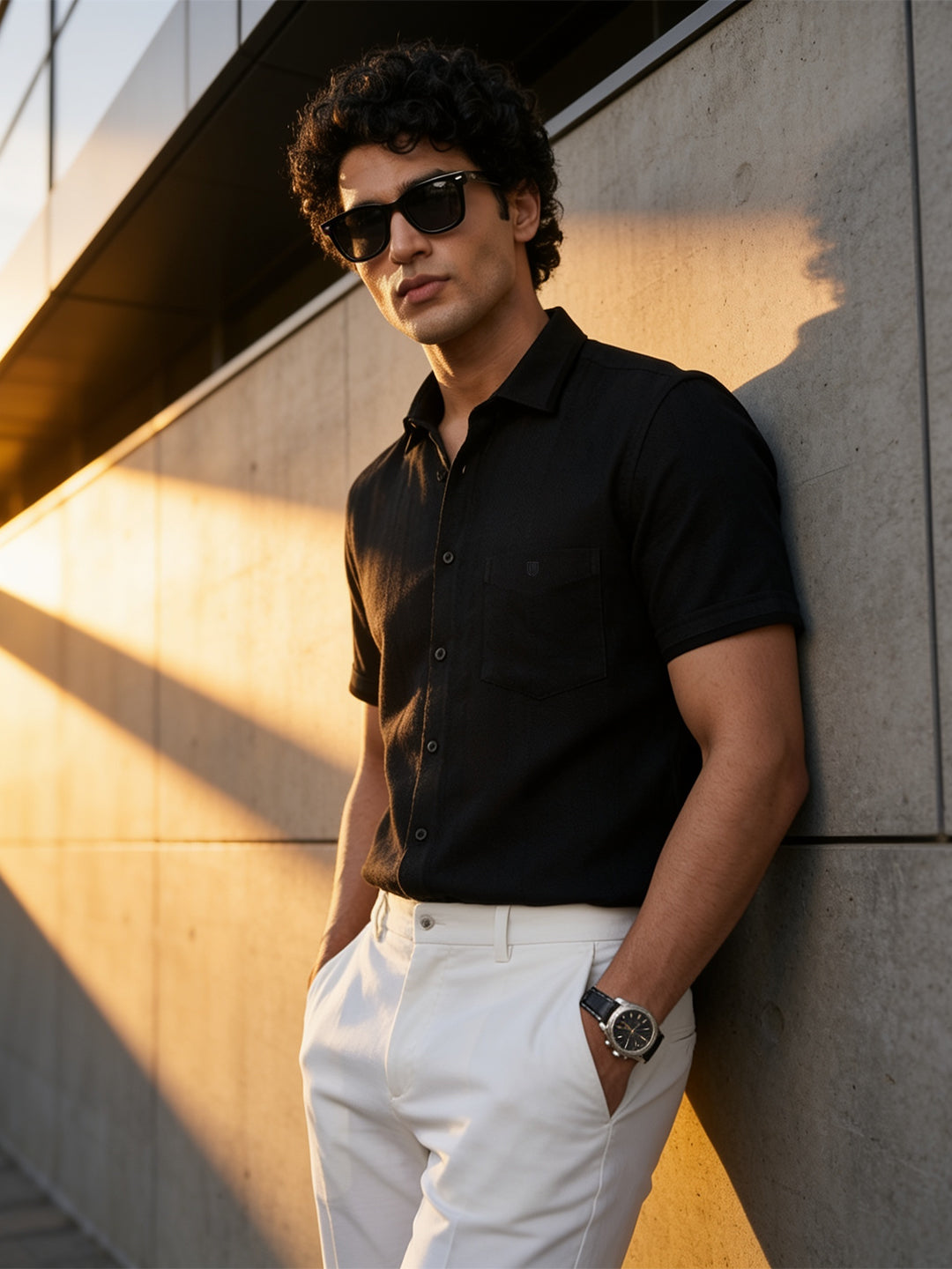 Carbon Black Stripes Casual Shirt