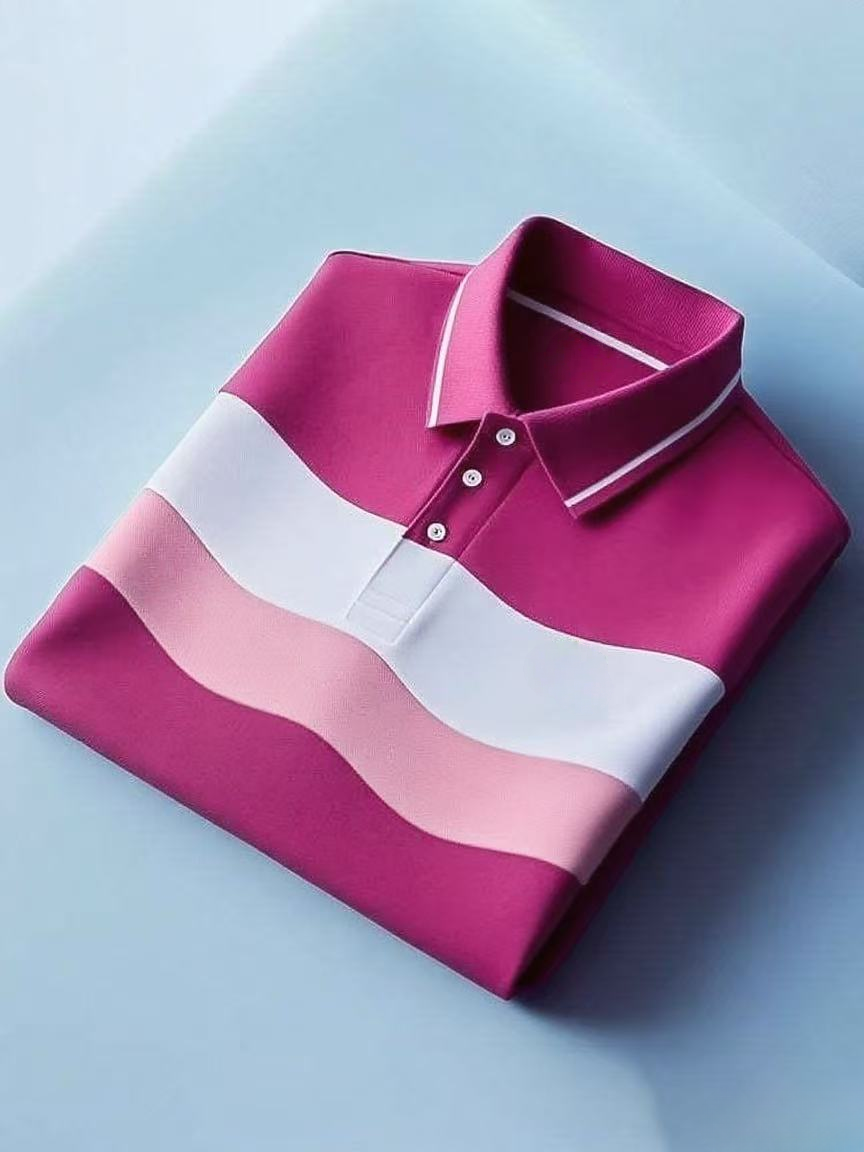 Men's Classic Business Button Short Sleeve Polo Shirt