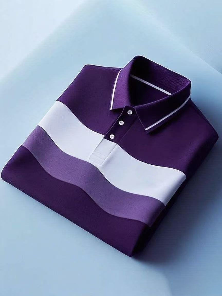 Men's Classic Business Button Short Sleeve Polo Shirt