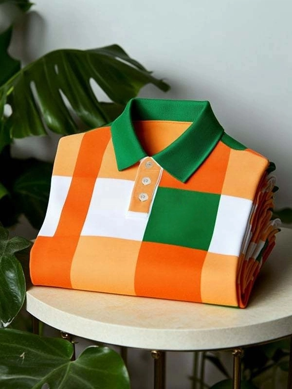 Men's Classic Business Button Short Sleeve Polo Shirt