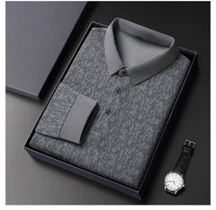 Men's Grey Printed Half Sleeve Polo T-Shirt