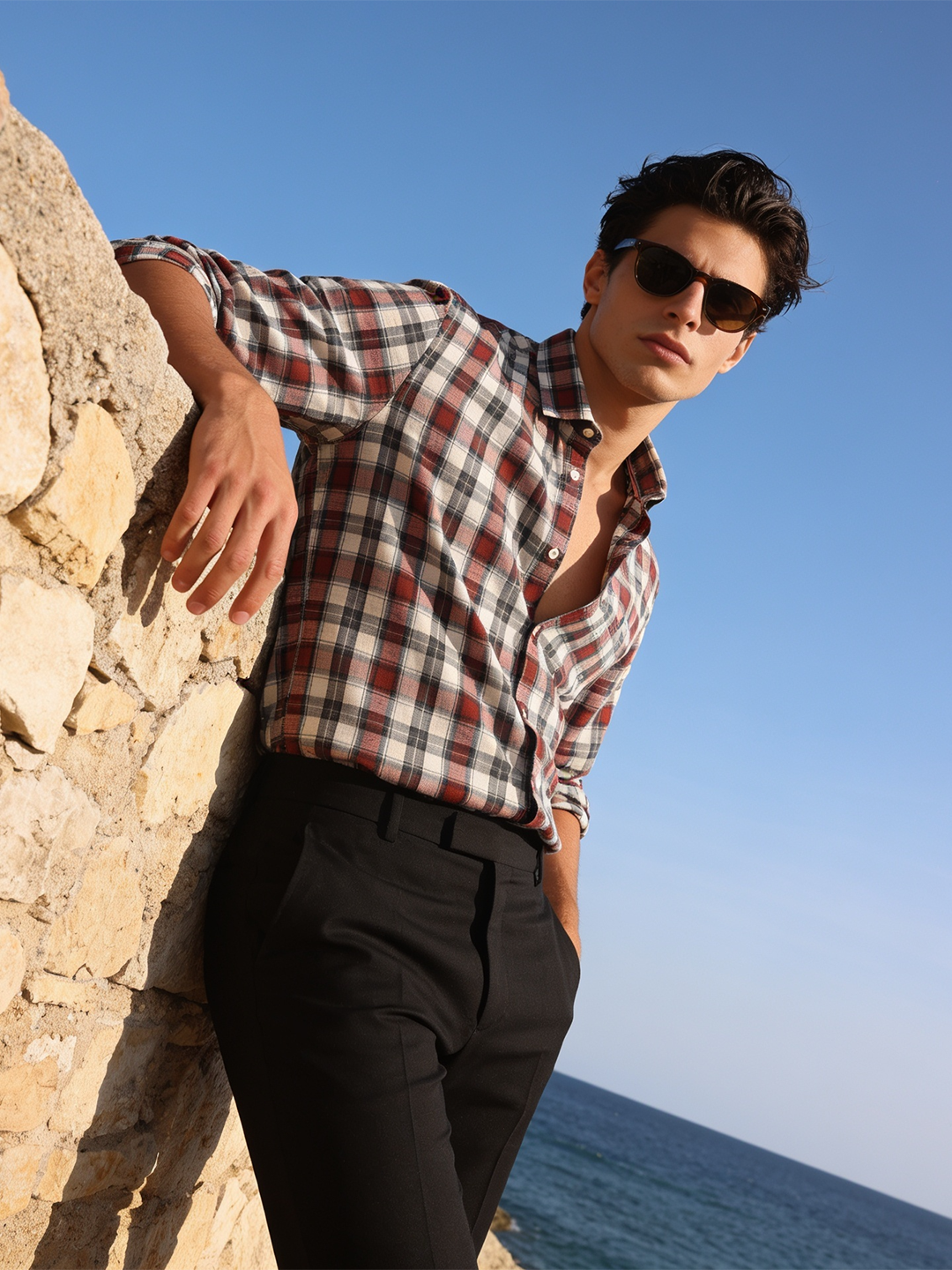 Harvest Brown and Ivory Checked Casual Shirt
