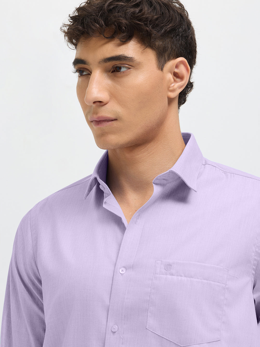 Lavendar Solid Formal Shirt