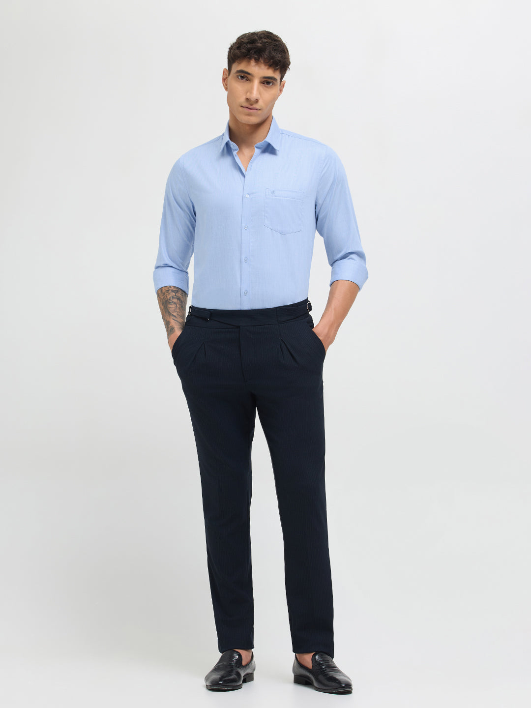 Light Sky Blue Solid Formal Shirt
