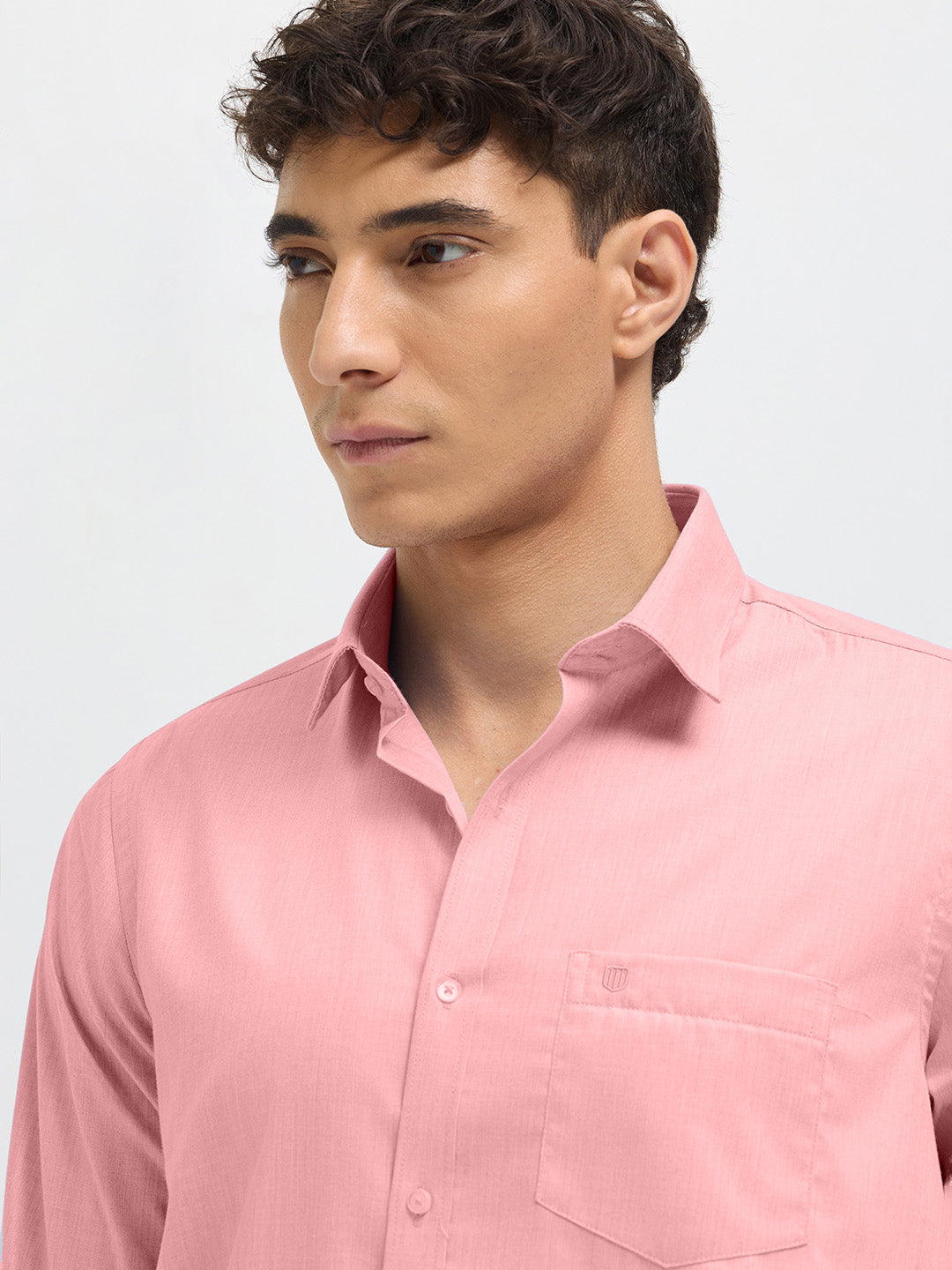 Pastel Peach Solid Formal Shirt