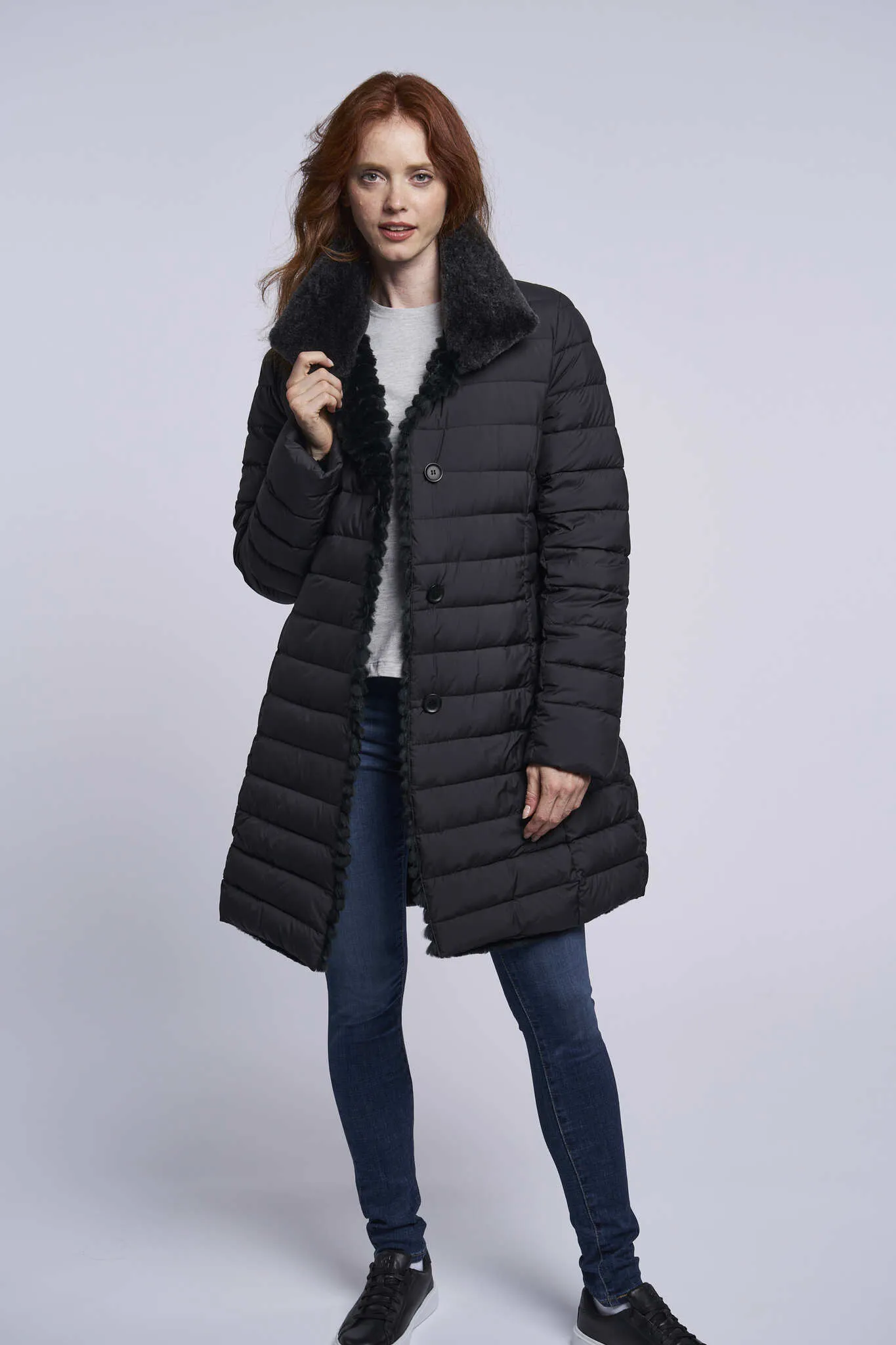 4255 Down coat reverses to genuine shearling  holiday Special. $475