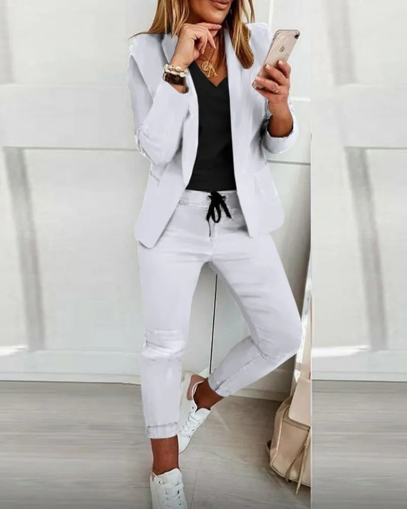 AVA - Elegant Blazer Set [Blazer Trousers]