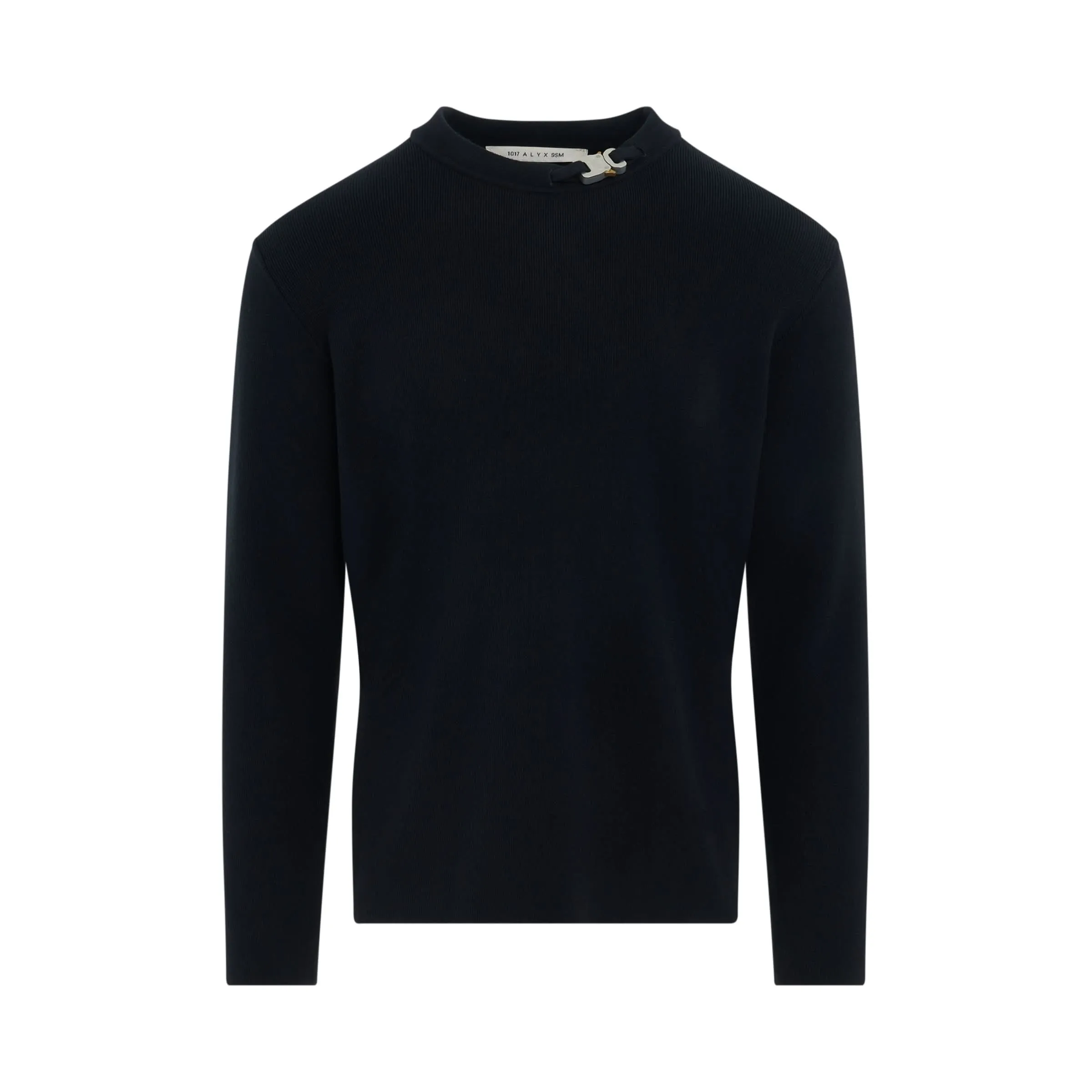 Buckle Crewneck Sweater in Black