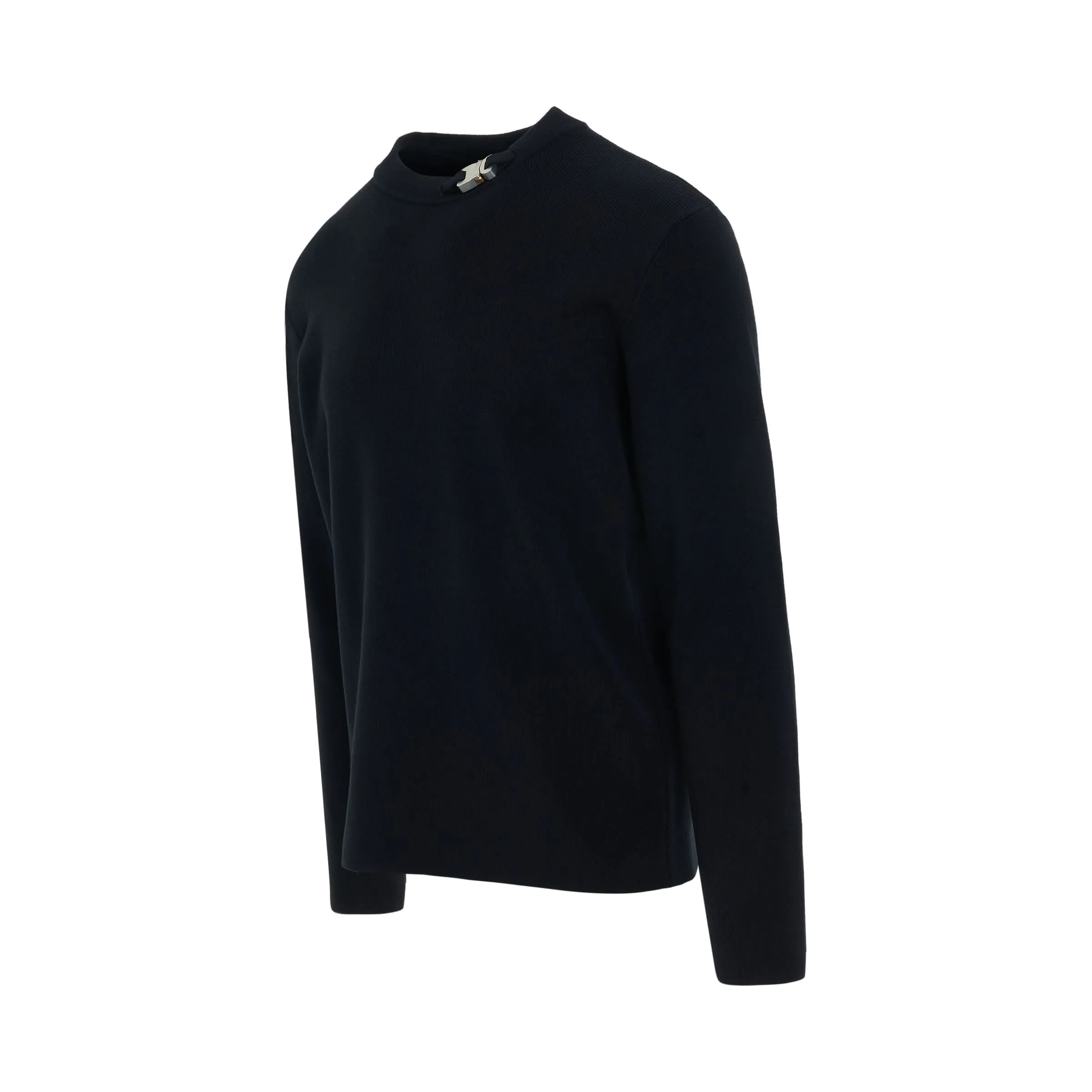 Buckle Crewneck Sweater in Black