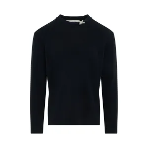 Buckle Crewneck Sweater in Black