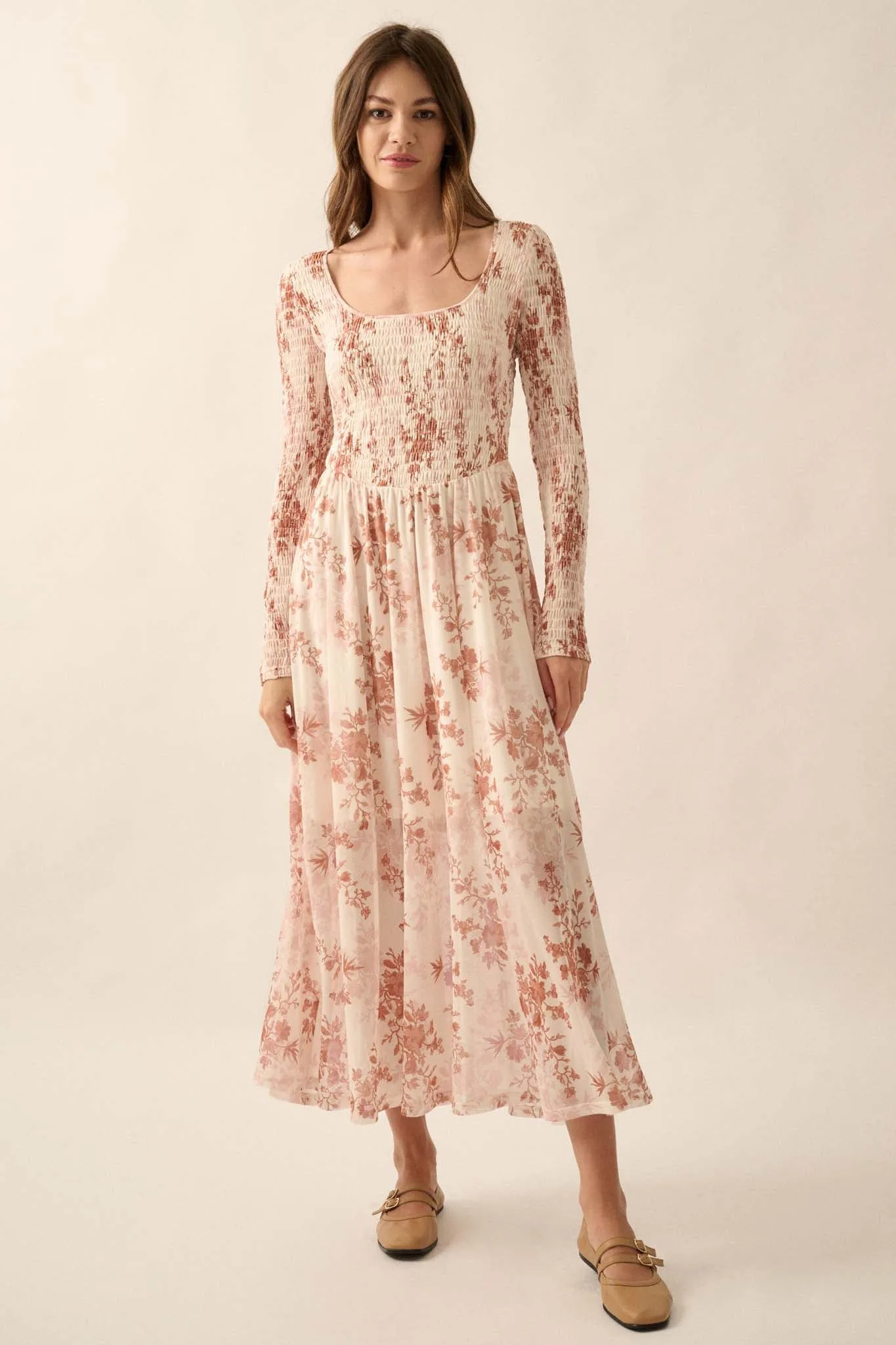 Chasing Wildflowers Smocked Floral Maxi Dress