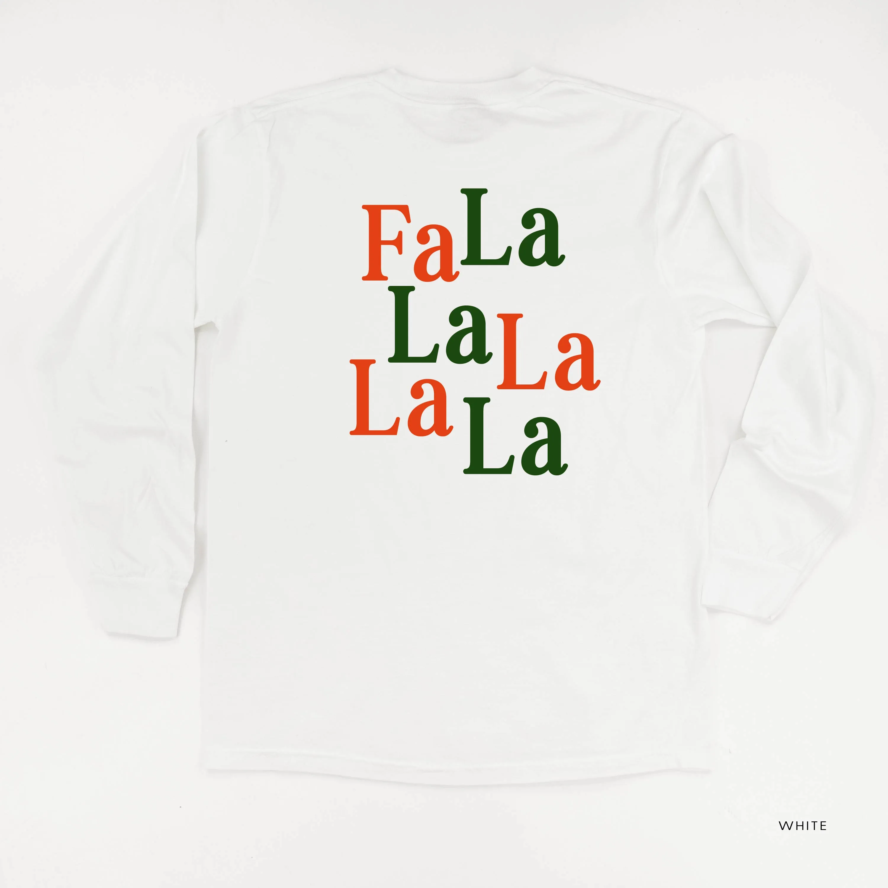 Christmas Wreath - Fa La La La La La (f&b) - LONG SLEEVE Comfort Colors Tee