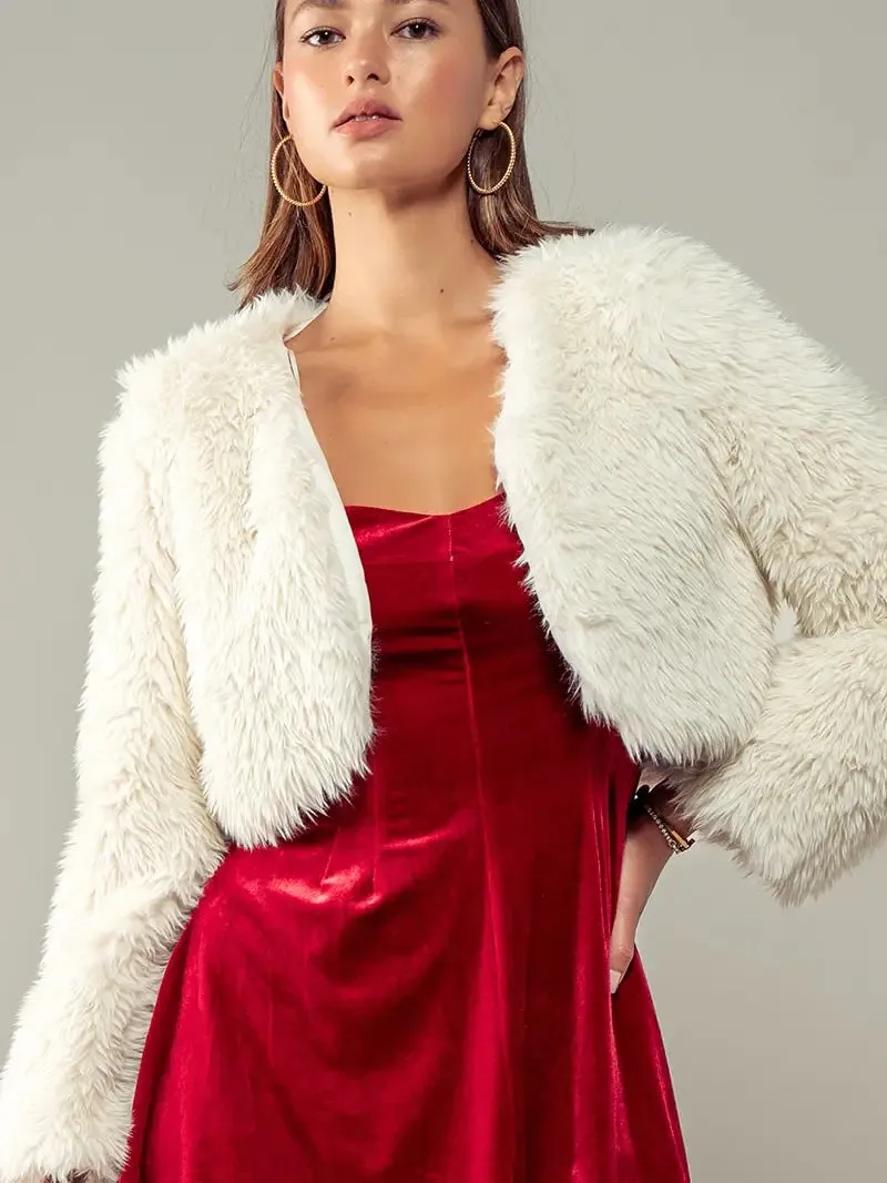 Cropped Faux Fur Coat