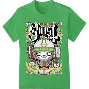 Crowned Skull Comic Print Heat Transfer | Edgy DTF Design