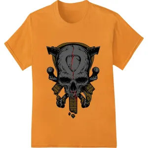 Demonic Skull with Guns - Edgy Halloween Heat Transfer