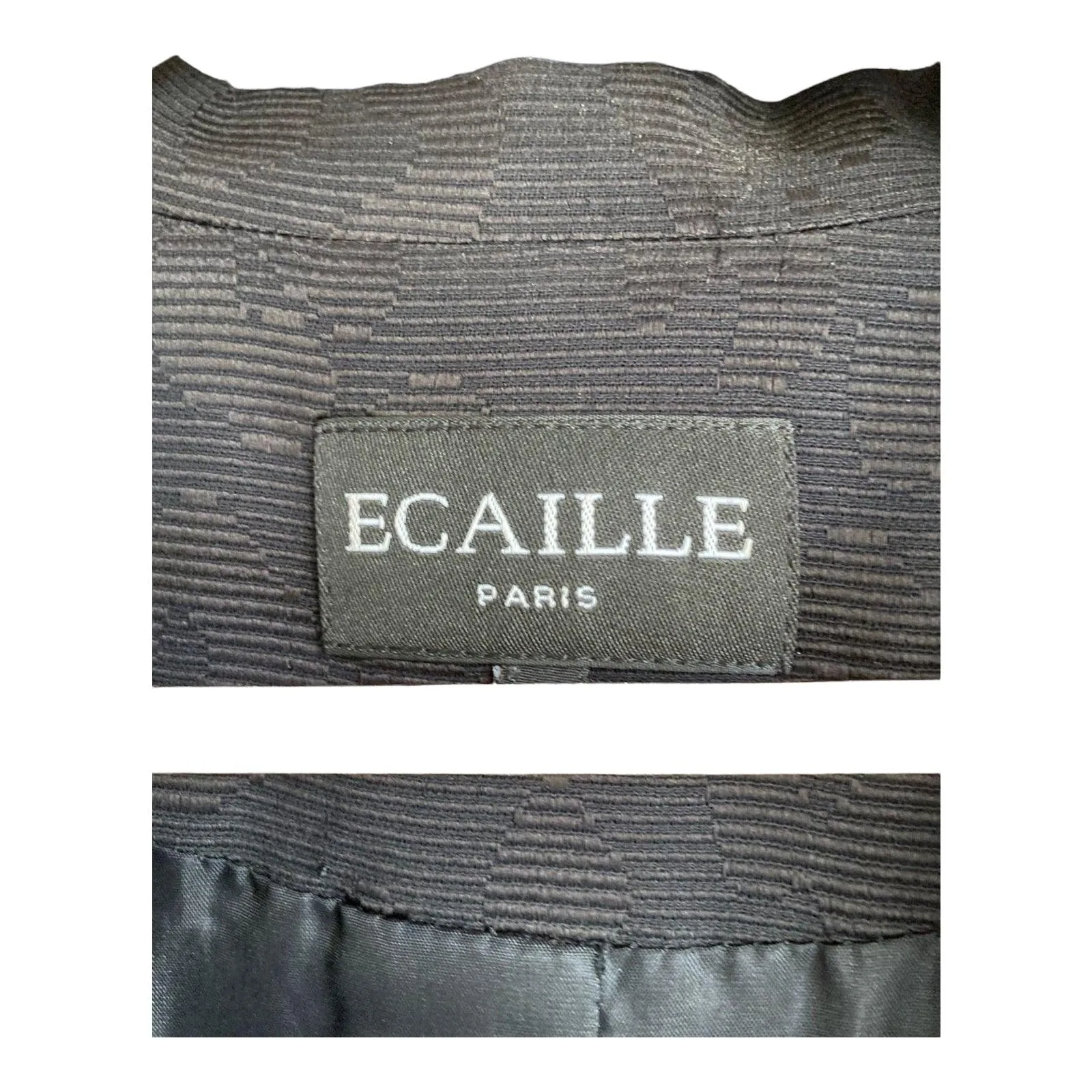 Ecaille Black Embossed Trouser Suit UK Size 16