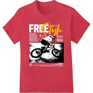 Edgy Monochrome Bicycle Silhouette DTF Print Heat Transfer