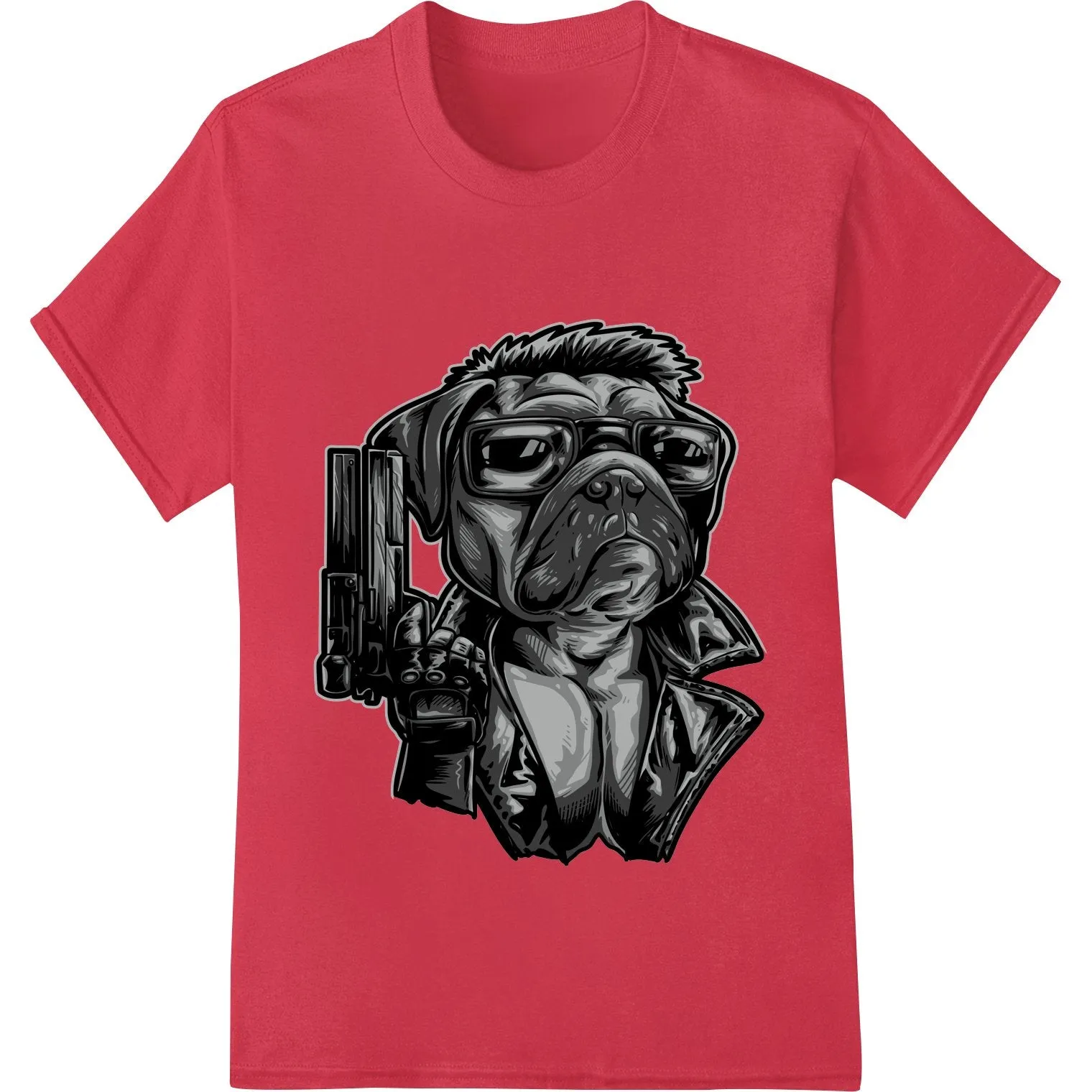 Edgy Pug Portrait Illustration - DTF Print Heat Transfer