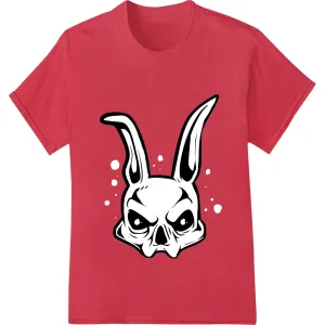 Edgy Rabbit Skull Outline - Bold Gothic DTF Print Transfer