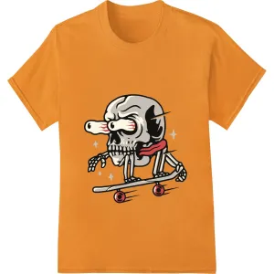 Edgy Skeleton Skateboarder DTF Print for Rebellious Style