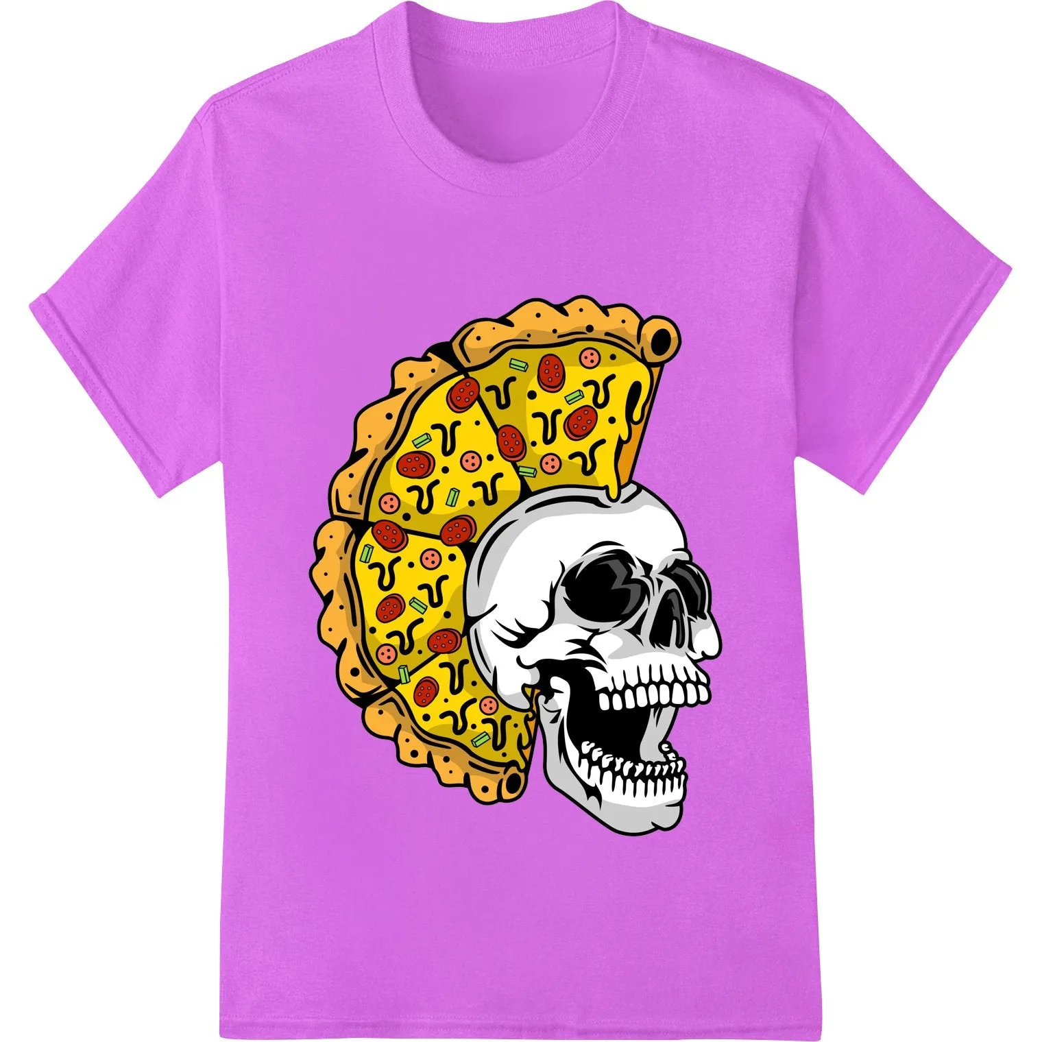 Edgy Skull Pizza Design for Halloween or Bold Style