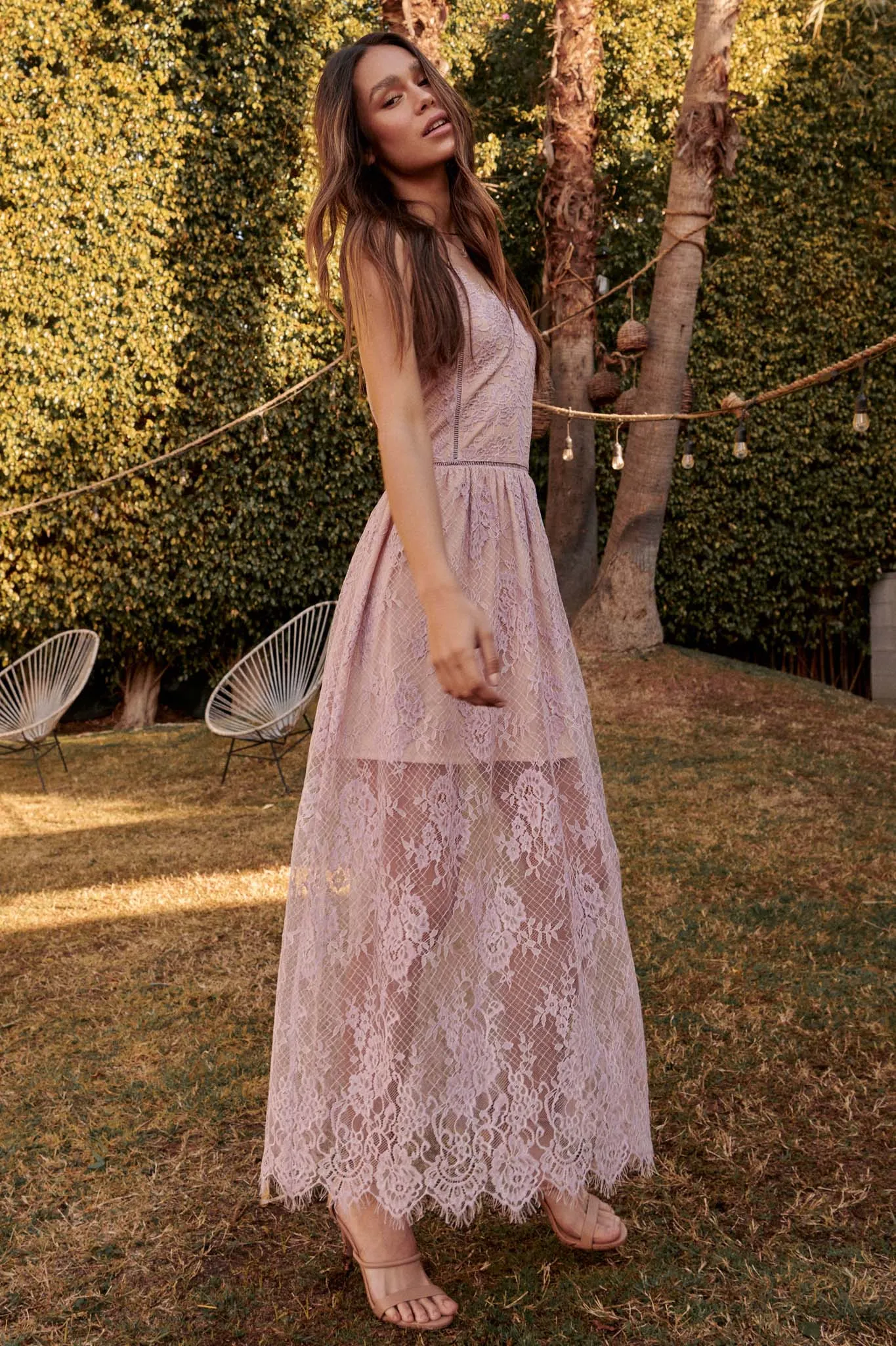 Ever After Layered Eyelash Lace Maxi Dress