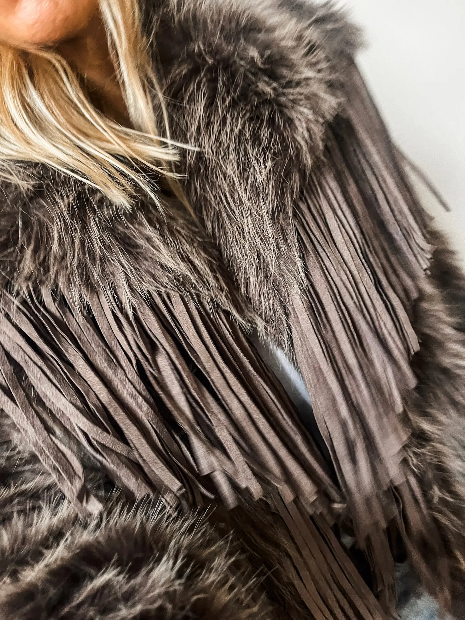 Faux Fur Tassel Coat