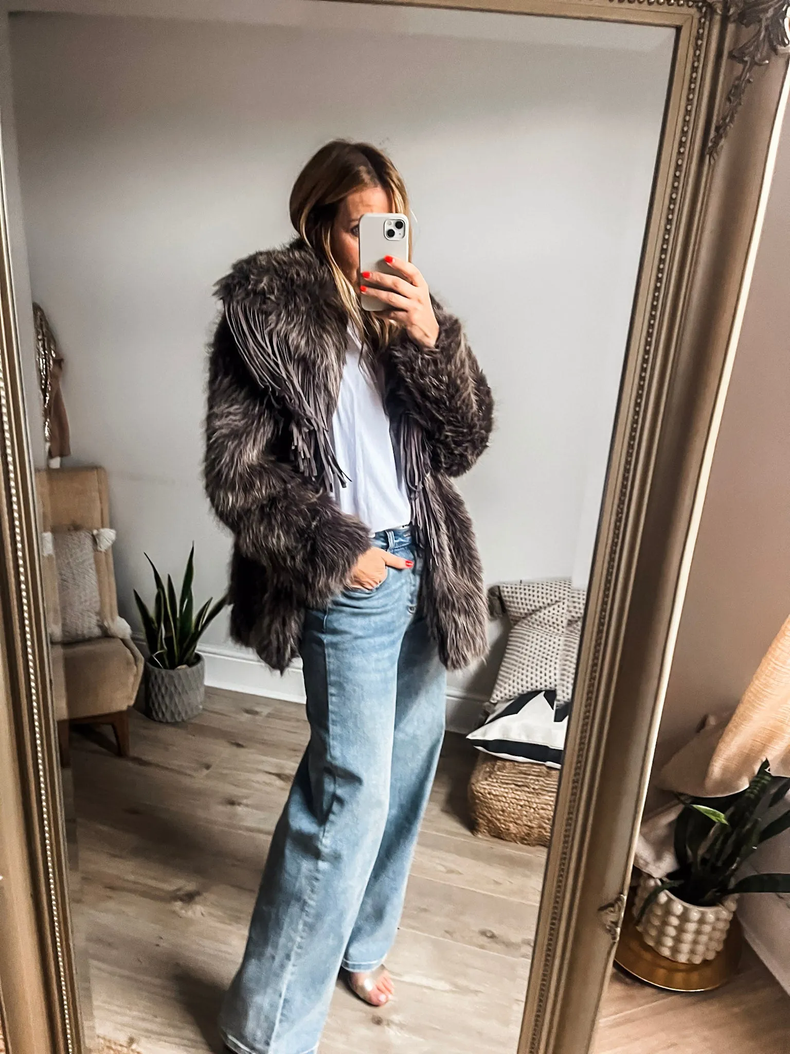 Faux Fur Tassel Coat