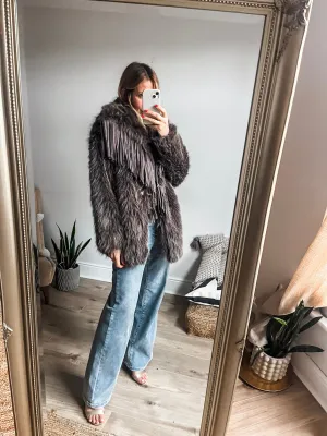 Faux Fur Tassel Coat