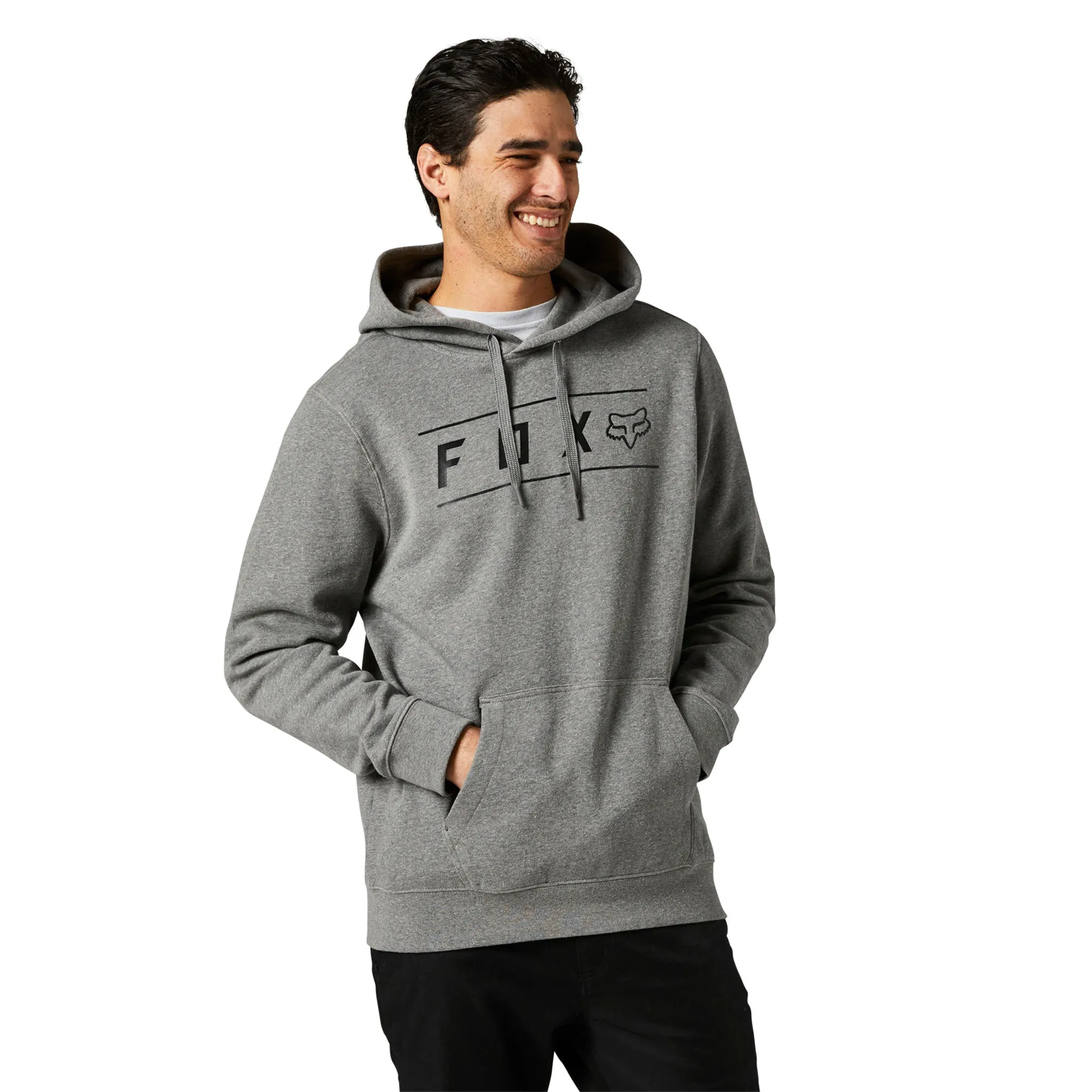 Fox Racing  Mens Heather Graphite Pinnacle Pullover Fleece Hoodie Soft Sweatshirt