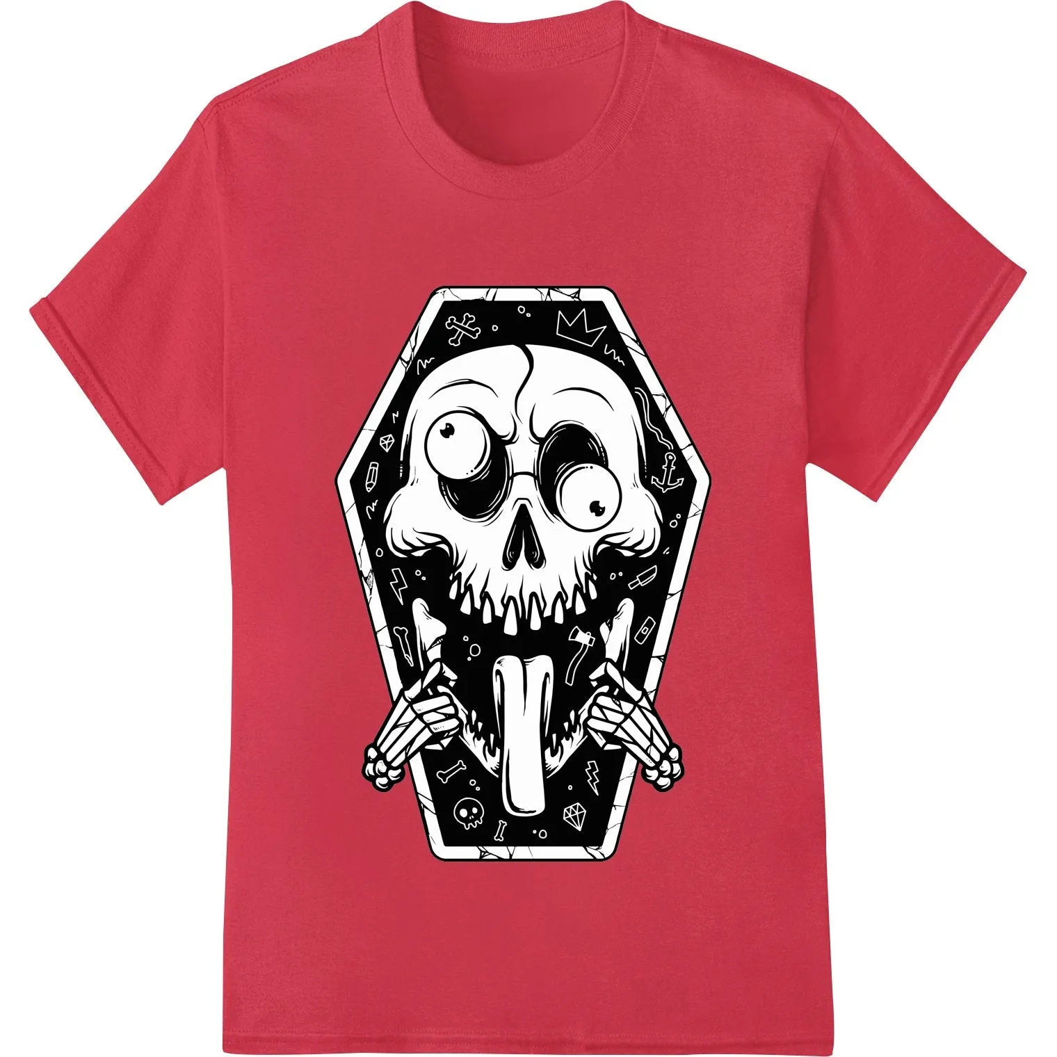 Hauntingly Detailed Skull DTF Print for Edgy Fashion