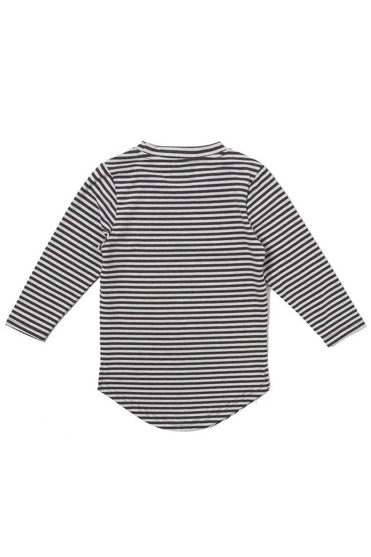 Haus of JR Raven Stripe L/S White/Grey