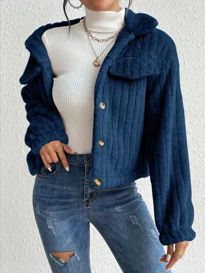 London Hot Fuzzy Button Up Jacket | 9 Colors