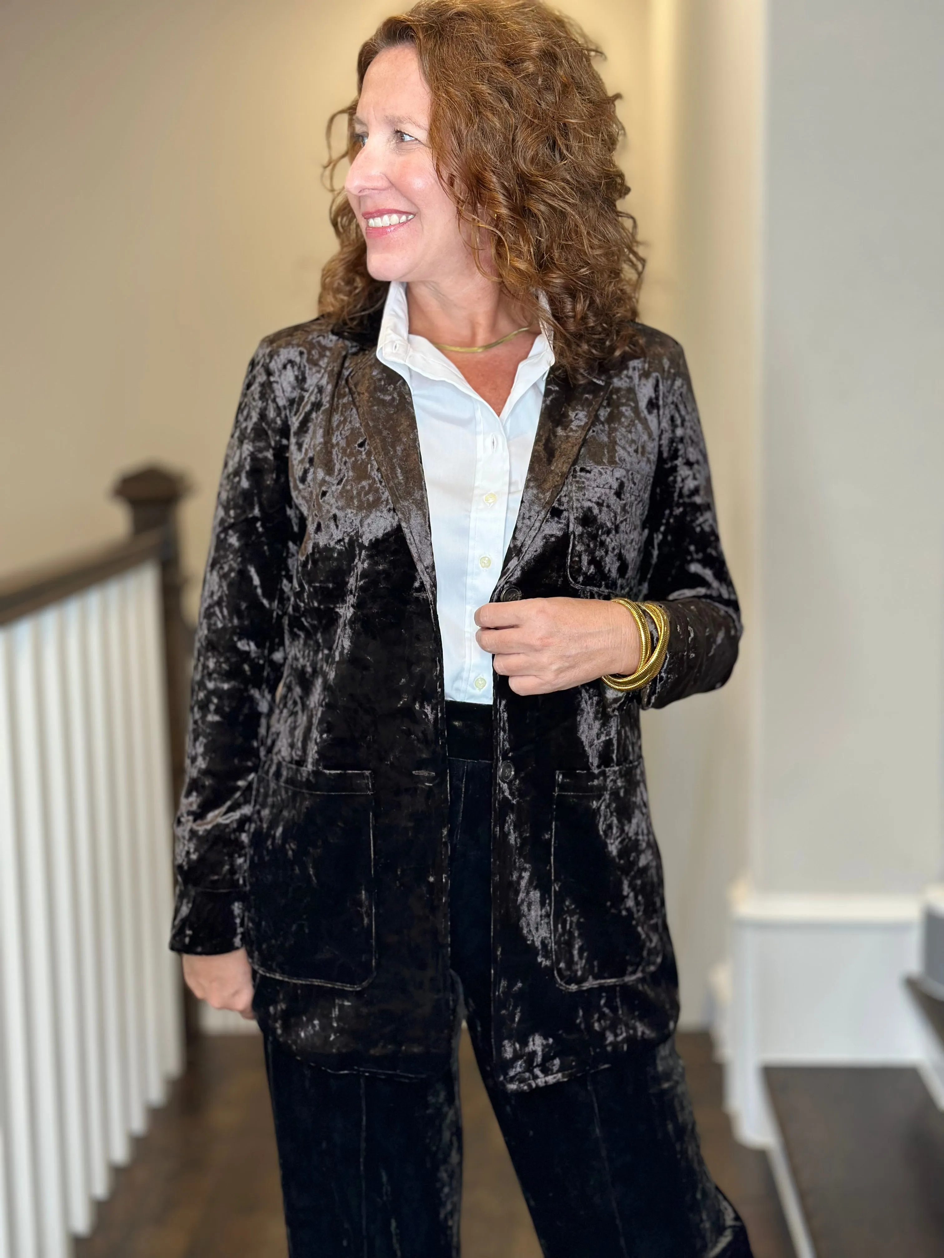 Lysse Shay Crushed Velvet Suit Blazer