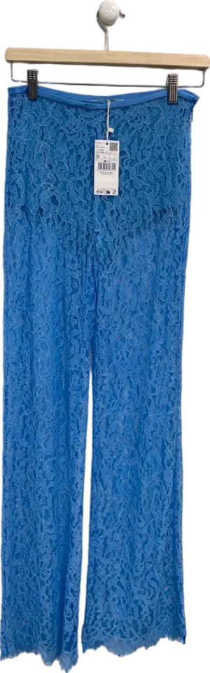 Mango Blue Lace Trousers UK 8