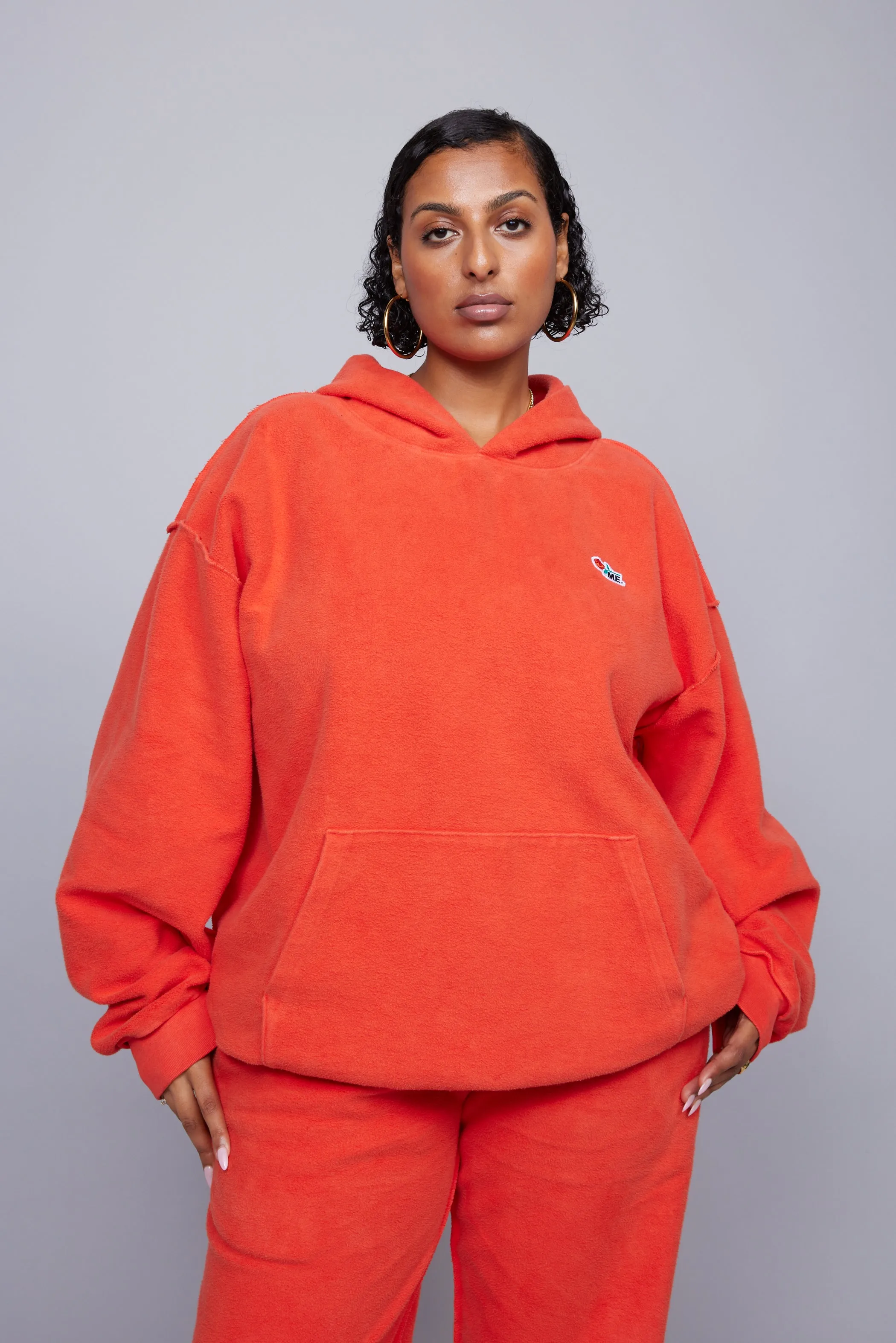 ME. Reverse Brushed Hoodie - Blood Orange