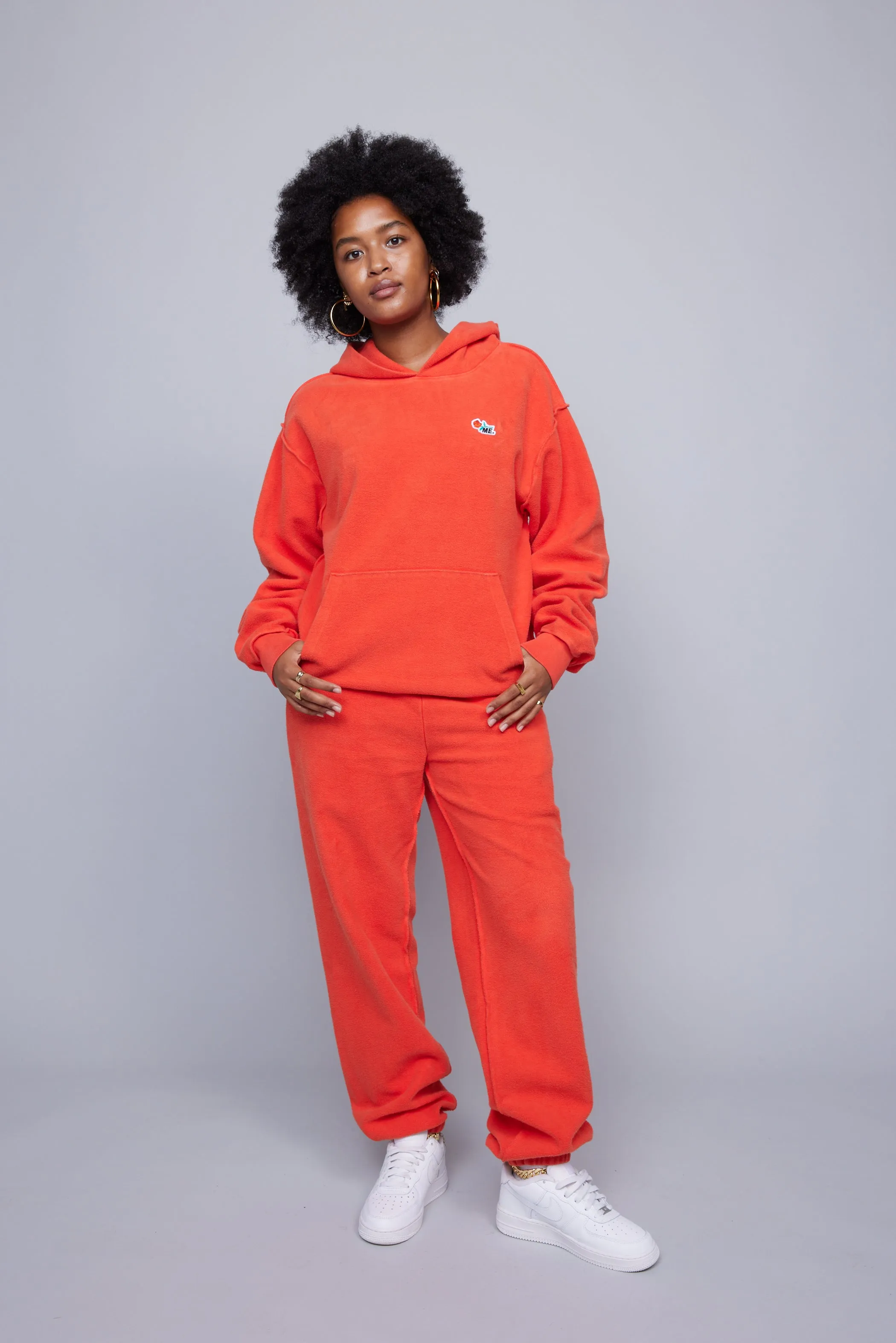 ME. Reverse Brushed Hoodie - Blood Orange