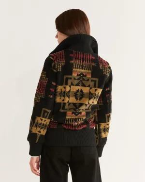 Pendleton Foxglove Range Fleece Bomber / Black/Olive Chief Joseph