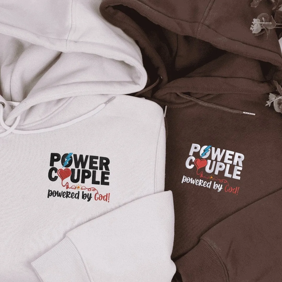 Power Couple Sweatshirts - Custom Embroidered Matching Couple Hoodies