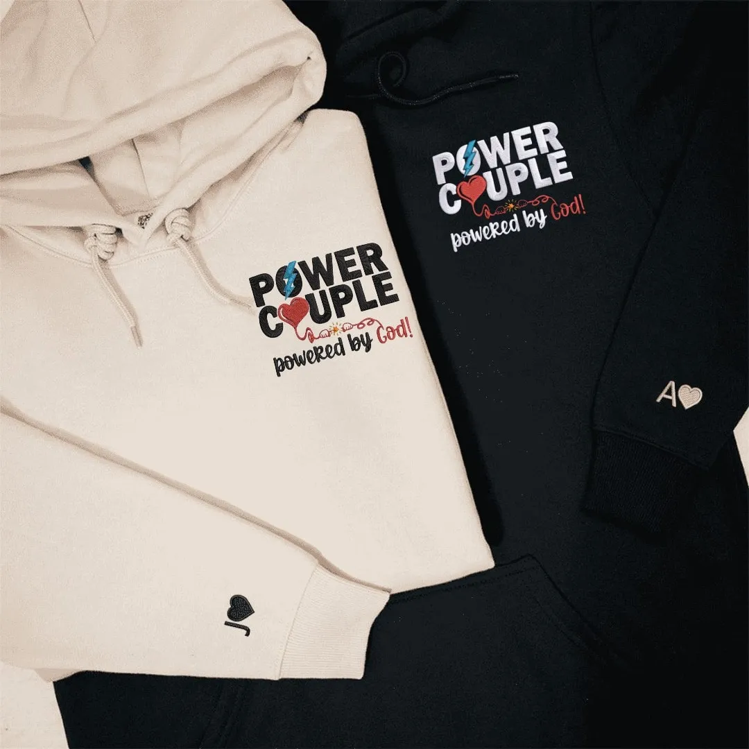 Power Couple Sweatshirts - Custom Embroidered Matching Couple Hoodies