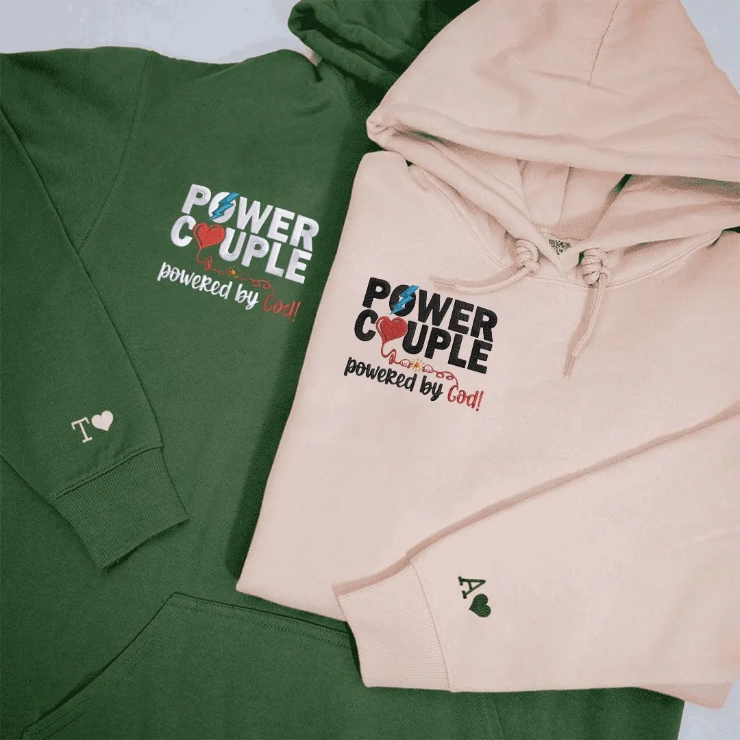 Power Couple Sweatshirts - Custom Embroidered Matching Couple Hoodies